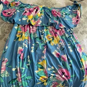 Pink Blush 3x full length strapless dress.